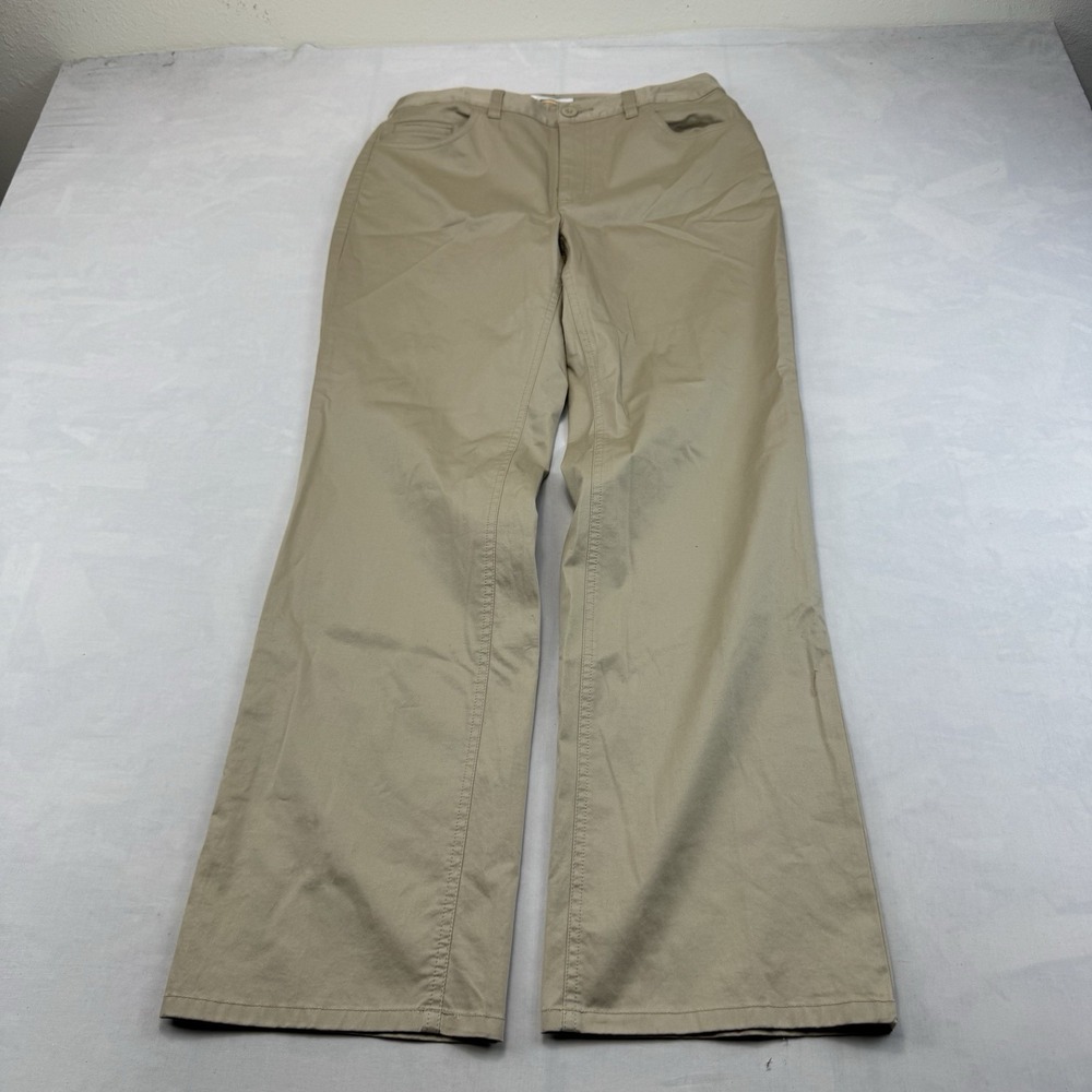 Talbots Petites Womens 8P Khaki Beige Stretch Cotton Bootcut Pants NWT